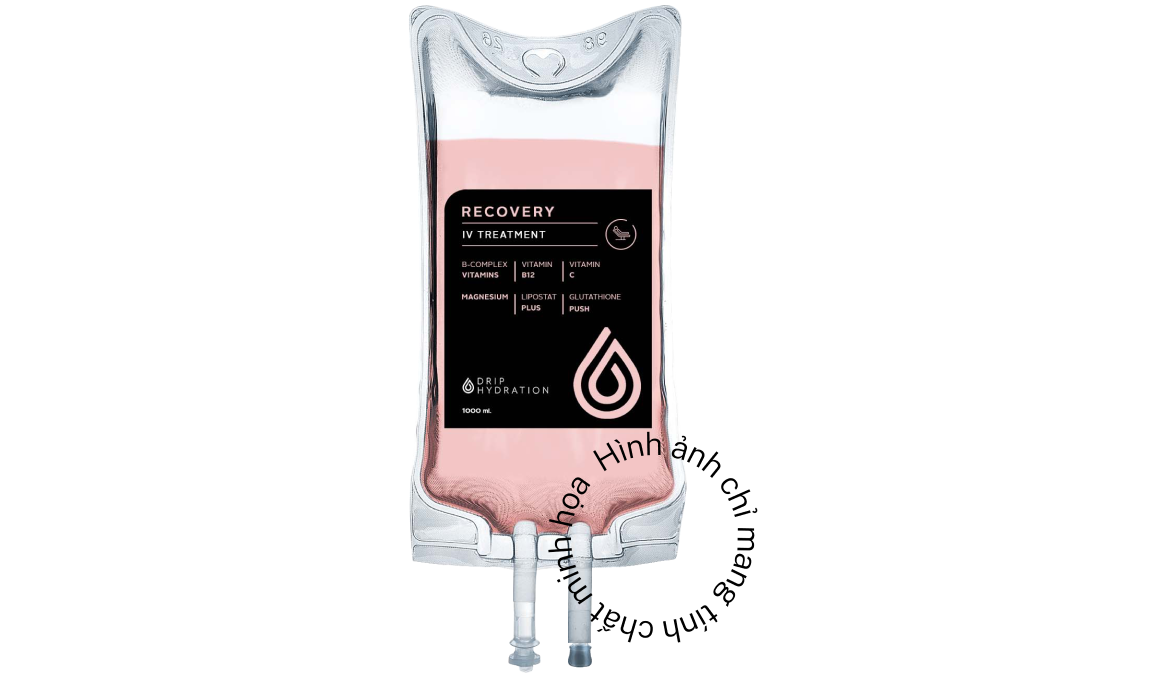 The Recovery Drip IV replenishes essential vitamins, providing rapid health recovery following exercise or illness.